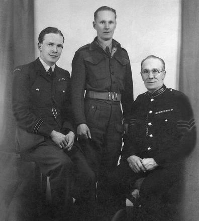 Mne. William Simpson, HOC (middle) with his father and cousin