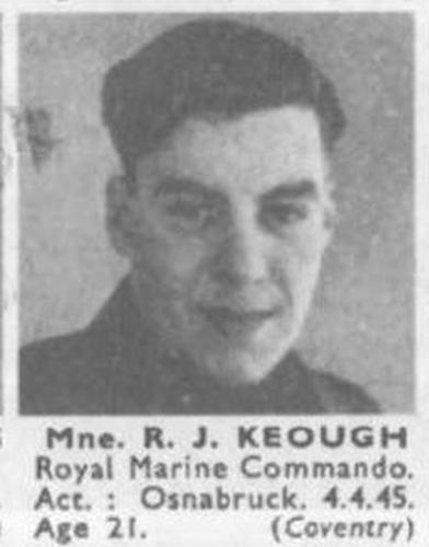 Marine Richard James Keough, 45RM Commando kia 4/4/45 Germany.