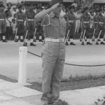 Wreath laid at Limbang 3/8/1963 on behalf of the family of Marine Kierans