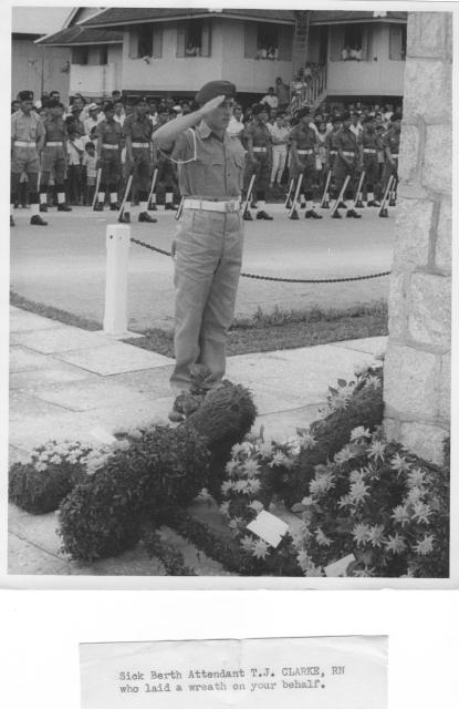 Wreath laid at Limbang on behalf of the family of Marine Kierans