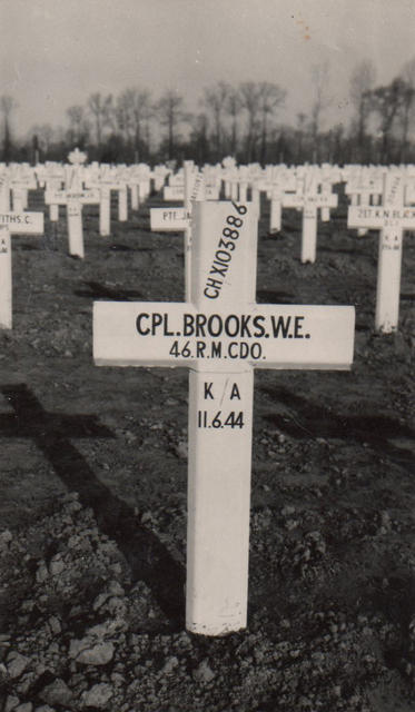 The grave of Corporal William Brooks 46 RM Cdo