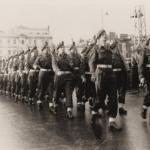 No. 9 Commando in the Athens Victory Parade - Lt Parker, RSM Quarrie, Piper Laing and others.