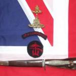 Dagger and insignia of Gunner Bill Harvey, No.4 Commando