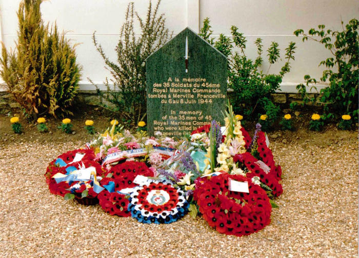 The wreaths at the monument