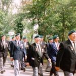 Veterans marching to the gun battery