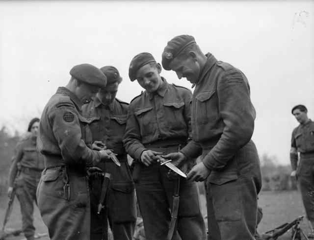 Mnes Lebow, Benson, Morris, and Crouch, 45 RM Cdo., after storming Wesel