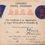 Commando Service Certificate for Pte. K.C. Darlington MM