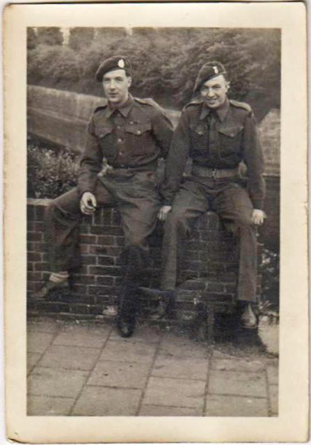 Pte. Kenneth Darlington MM No.4 commando (left) and unknown