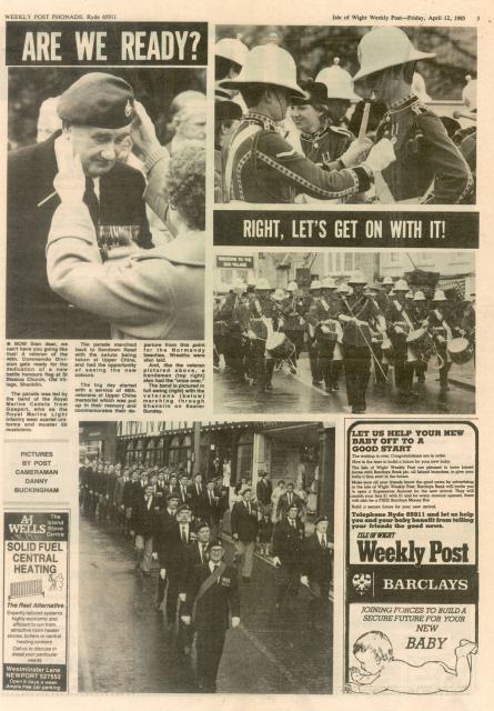 Veterans from 46RM Commando on the Isle of Wight April 1985