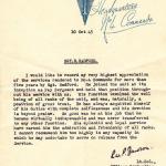 1945 testimonial from Commanding Officer for Sgt Radford
