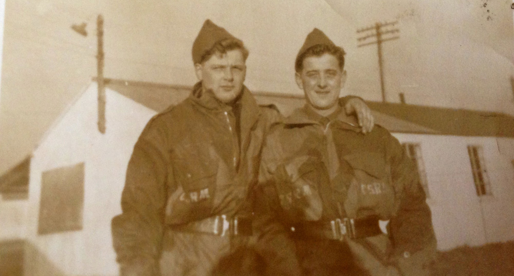 Ernest Edward Eves (on the right) and unknown