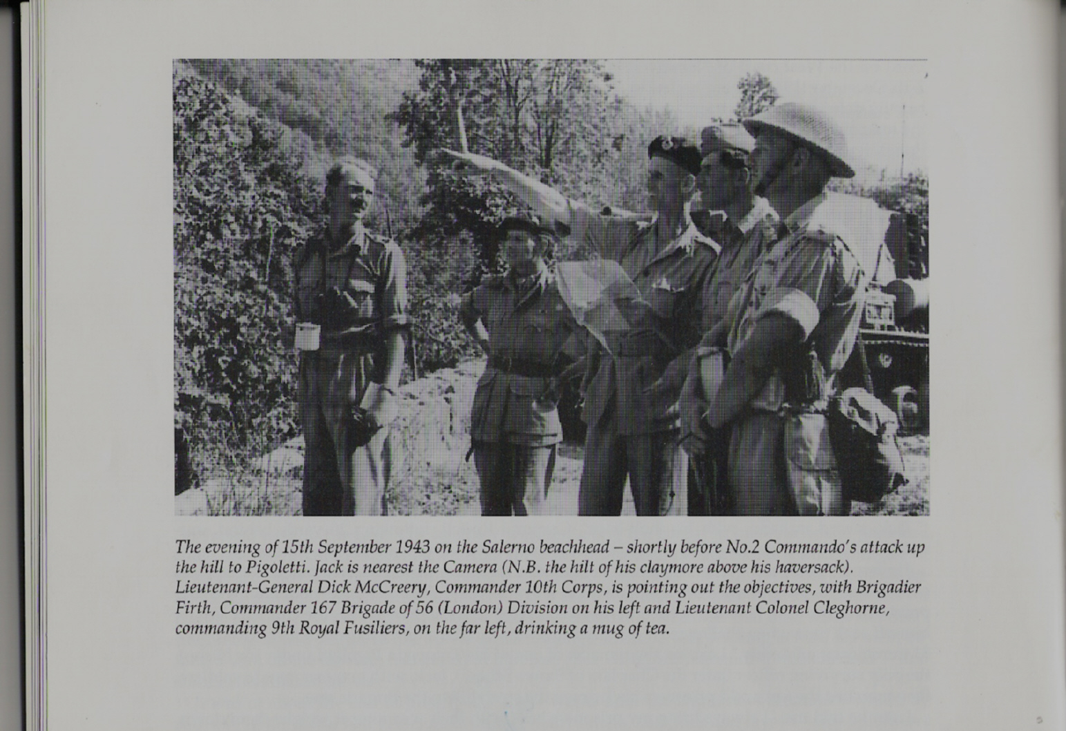 Lt Col. Jack Churchill and others, Salerno 15/9/1943 prior to attack on Pigoletti.