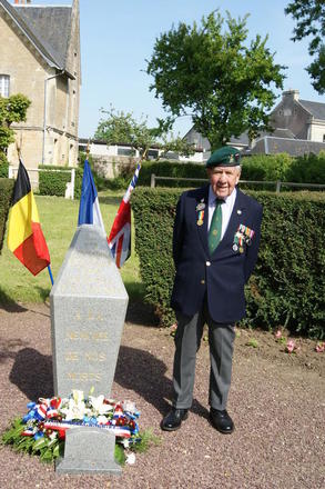 Bert Beddows at the No.3 Cdo memorial Amfreville June 2013
