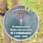 Plaques on the trees flanking the Army Commando Memorial