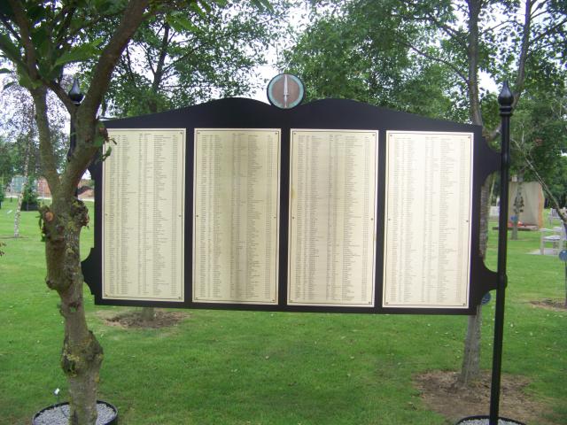 One of the three stands which make up the Army Commando Memorial Wall