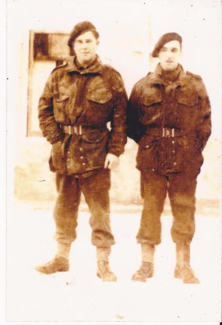 No.4 Commandos Pte's Arthur W. Bickerstaff and Roy Edmund Tarbox (on the right)