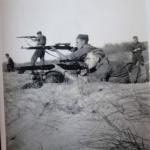 Bill Johnson and Gdsm. Spearman and LCpl. Cunningham, No.4 Commando, Aberdovey Snipers Course