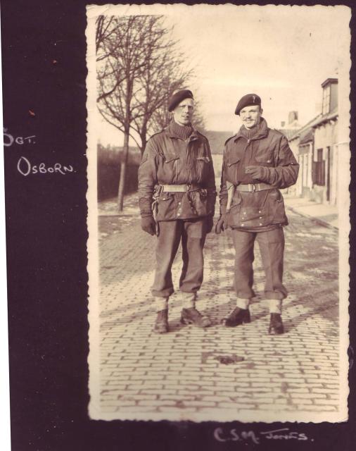 Sgt Osborn and CSM William Arnold Jones, January 1945