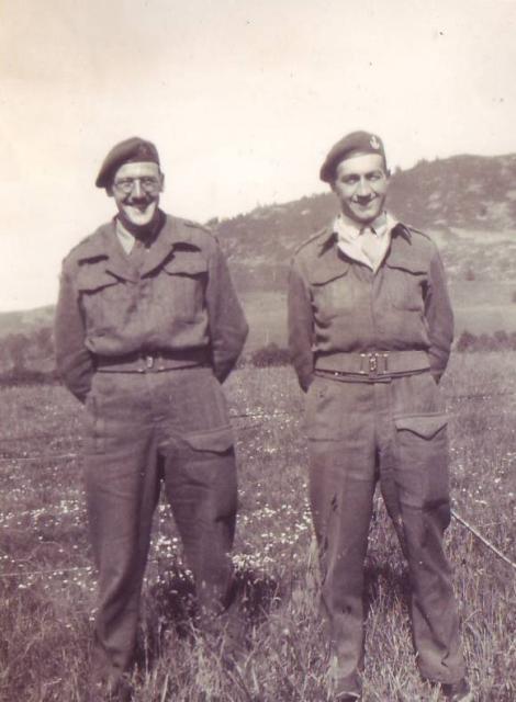 Lt. Murdoch McDougall and Capt. Len Coulson, Braemar, 'F' Troop, 1943