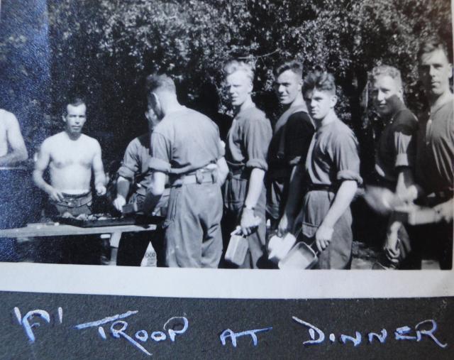 Some of F troop No.4 Cdo at dinner in Wroxham