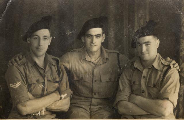 Brian Kelly (on the left) and 2 others - No.9 Commando