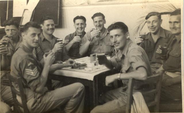 Brian Kelly and others No 9 Cdo at 51 Rest camp, Rome 1945