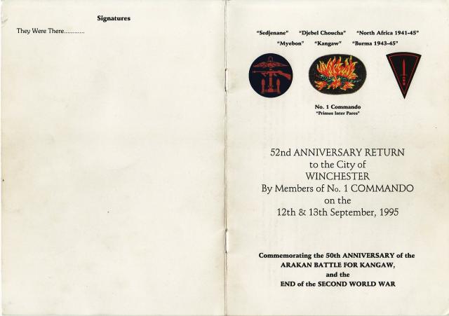 No1 Commando Winchester Reunion Programme.1