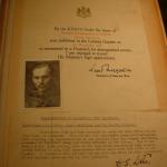 Certificate and citation for the MiD for 2/Lt Webb, No.4 Cdo.