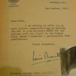Mountbatten letter re award of bar to the MC for Capt. Webb