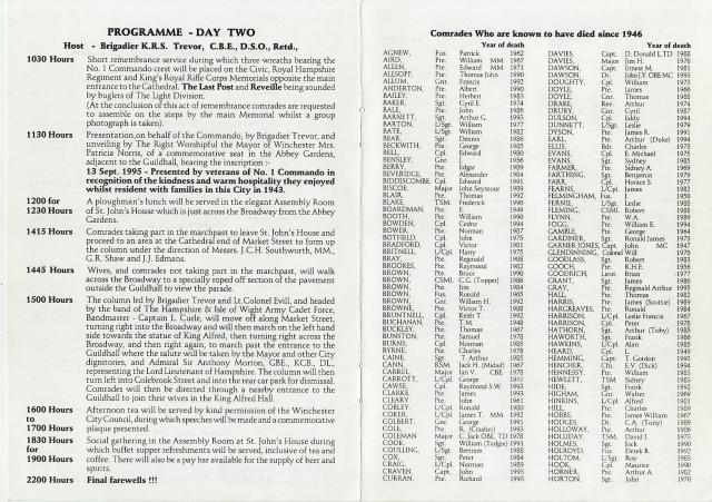 No.1 Commandos who have died 1946 -1995 ( surnames A - H )