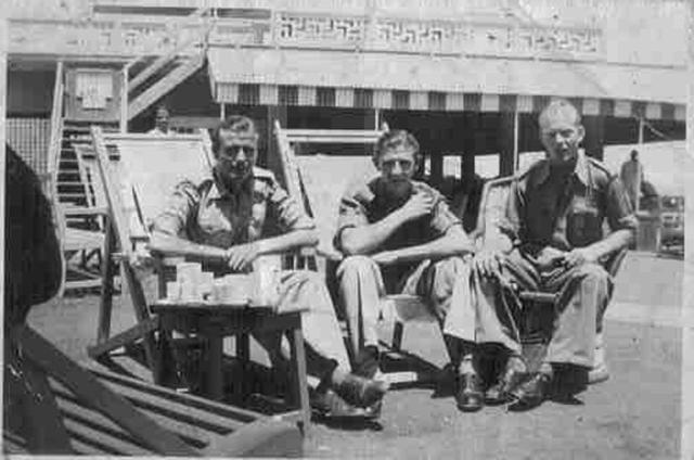 No.1 Commandos at Bombay. Pte's Bailey and Nutley, and L/Bdr Stanley Albert Roast (on right)