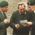 Piper Bill Millin (No.4 Cdo) with  Bernard Saunier and Maurice Chauvet, 1984