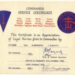 Commando Service Certificate for Dvr Norman Henderson No.4 Cdo
