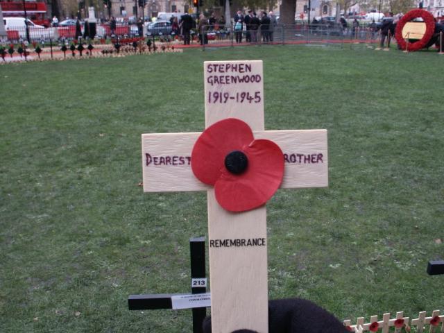 Remembrance cross for Tpr. Stephen Greenwood, No.7 Commando