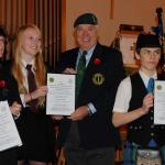 Glen Falconer, Sarah Johnson, and Ruairidh Shaw with CVA National Secretary Joe Murtagh