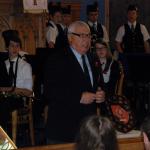 Joe Murtagh speaks to the Lochaber High School wind and pipe band
