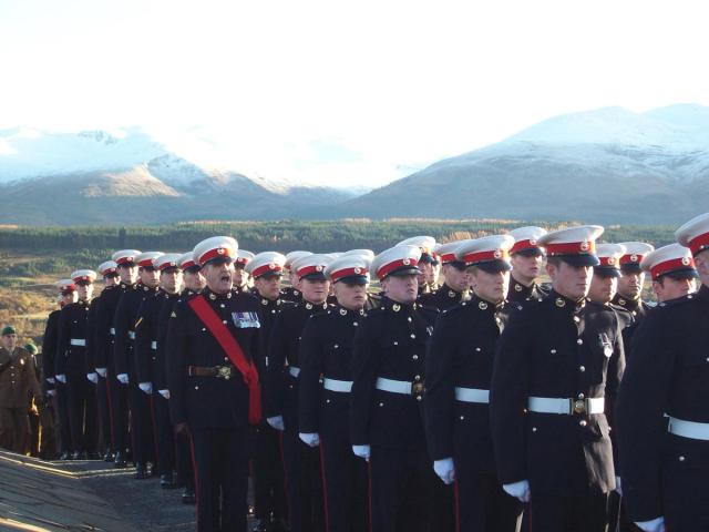 43RM Commando march up the hill followed by Army Commandos