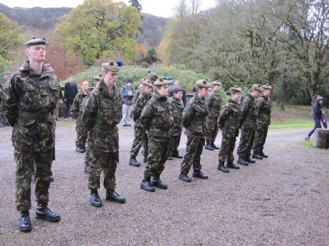 Cadets line up for inspection