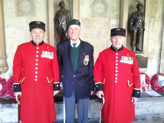 Fred Walker, Ted 'Dutch' Holland, and Roy Cadman, Westminster Abbey 2013.