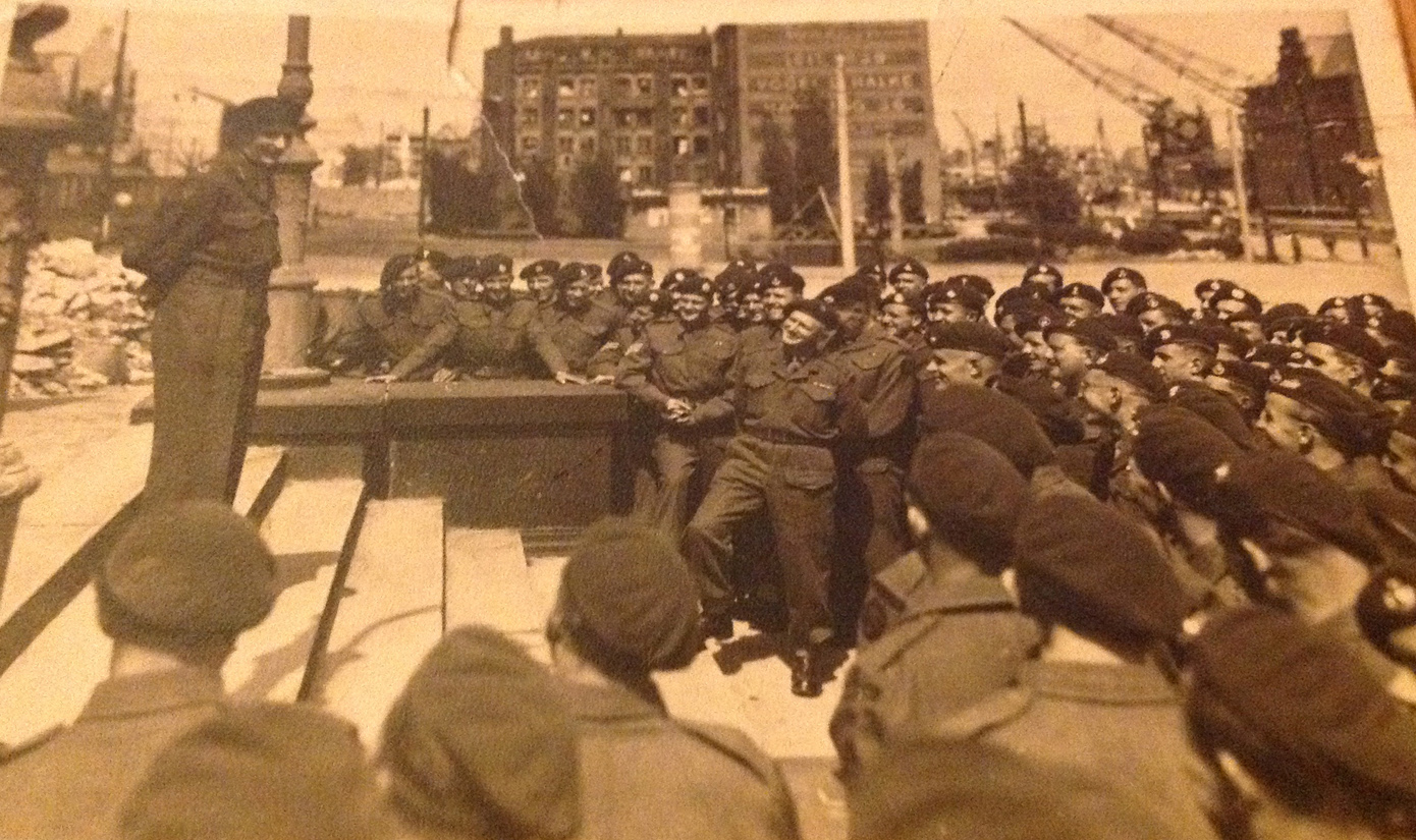 Monty addresses some of No.3 Commando in Berlin