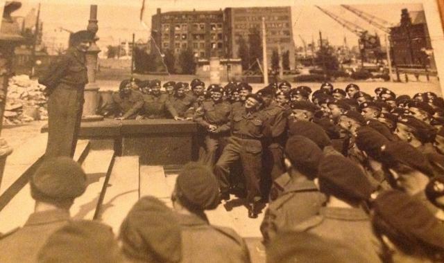 Monty addresses some of No.3 Commando in Berlin
