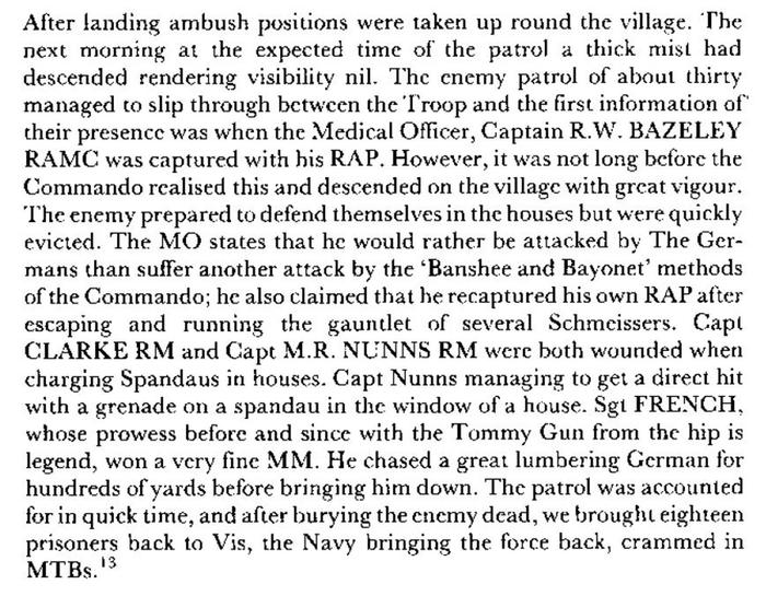 Account of the action for the award of the MM to Sgt French
