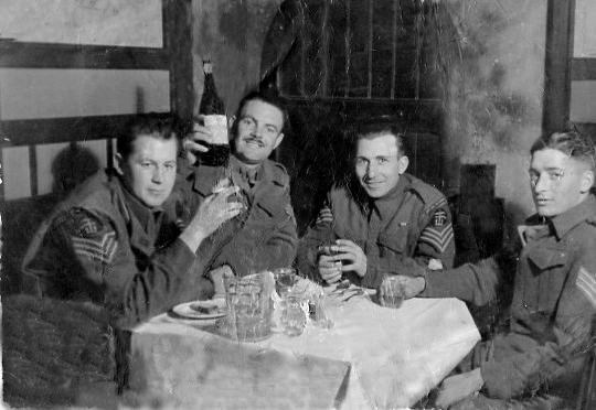 Sgt French 43RM Cdo., 'A' troop (2nd from right) and other NCO’s