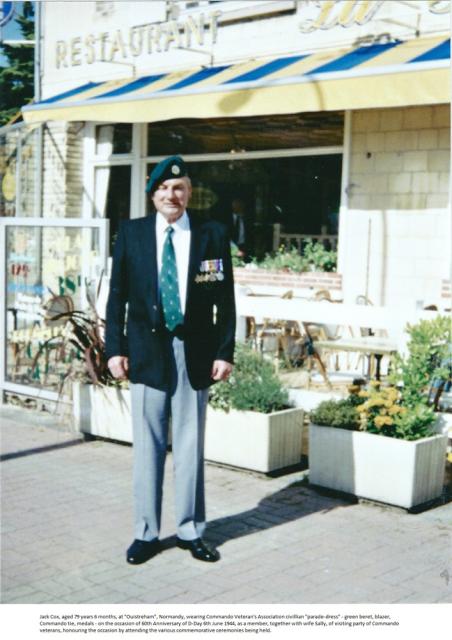 Jack Cox (No.3 Cdo) aged 79, Ouistreham, on 60th anniv. 'D Day'