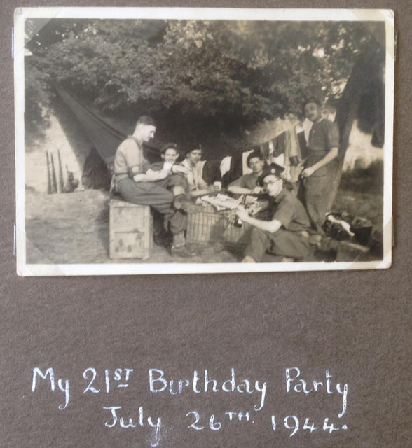 Birthday party in France for Thomas Cyril Sharpe No 4 Cdo & 1 SS/Cdo Bde.