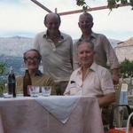 Bob Loudoun CB, OBE,  Norris Peak, Mike McConville, and Tom Baker on a trip back to Vis