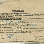 Embarkation card for Pte Fowler