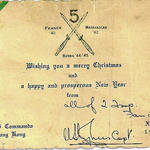 No.5 Commando Xmas card Hong Kong 1945