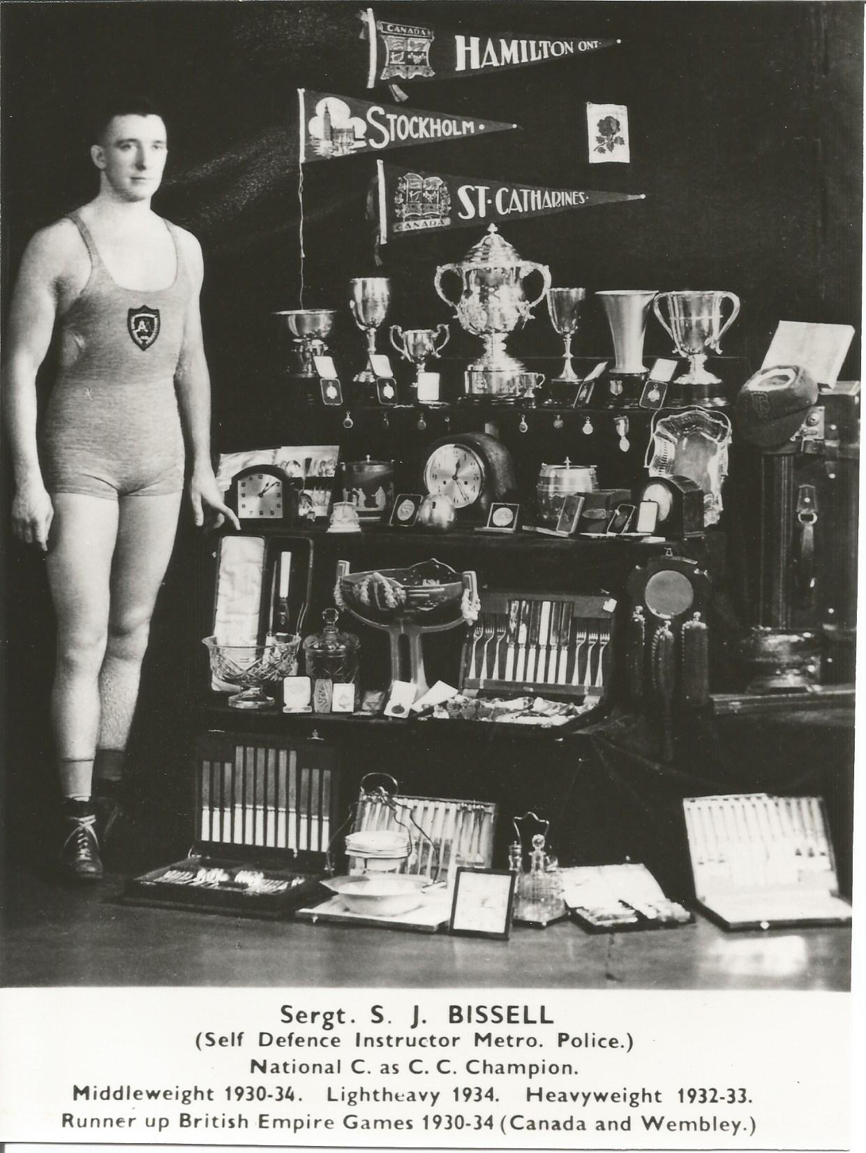 Stan Bissell with his trophy collection