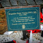 Brigadier Peter Young's Plaque, Memorial Garden, Spean Bridge May 2014